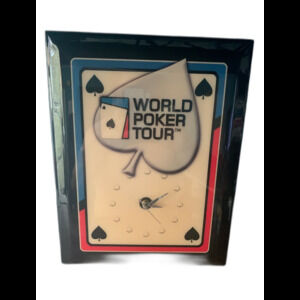 Jebco Authentic World Poker Tour Wall Clock Tested Working Lacquer Game Room (C)